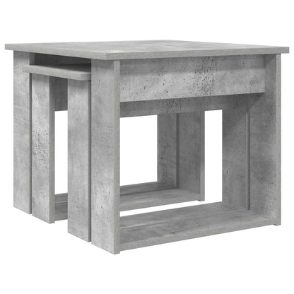 Set di Tavolini da Caffè 2 pcs Grigio cemento Legno multistrato