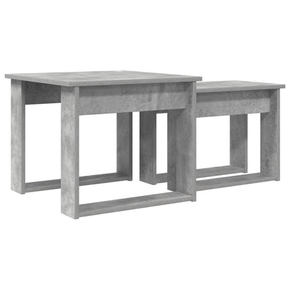 Set di Tavolini da Caffè 2 pcs Grigio cemento Legno multistrato | homemem39