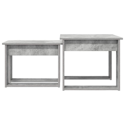 Set di Tavolini da Caffè 2 pcs Grigio cemento Legno multistrato