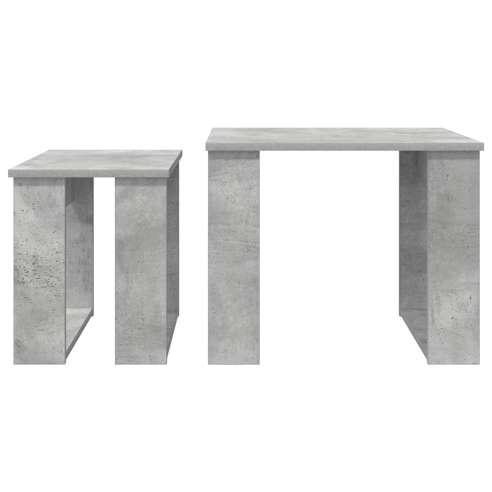 Set di Tavolini da Caffè 2 pcs Grigio cemento Legno multistrato | homemem39