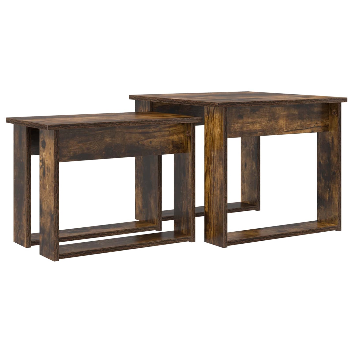 Set di Tavolini da Caffè 2 pcs Rovere fumé Legno multistrato | homemem39