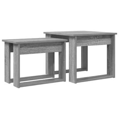 Set di Tavolini da Caffè 2 pcs Grigio Sonoma Legno multistrato | homemem39