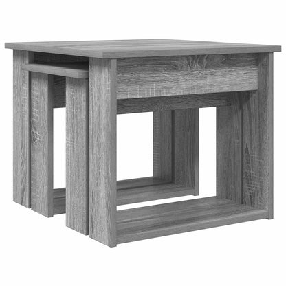 Set di Tavolini da Caffè 2 pcs Grigio Sonoma Legno multistrato | homemem39