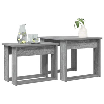 Set di Tavolini da Caffè 2 pcs Grigio Sonoma Legno multistrato | homemem39