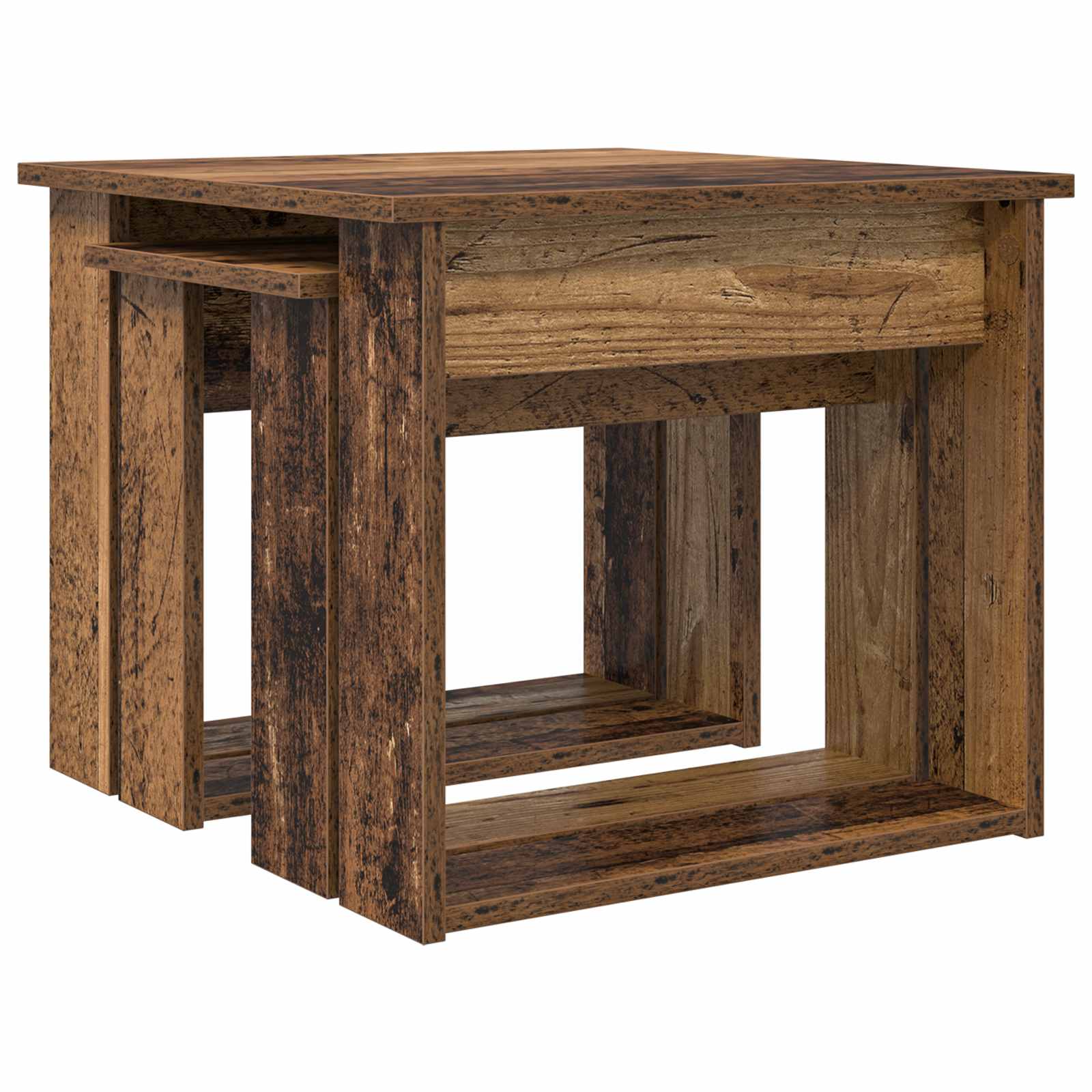 Set di Tavolini da Caffè 2 pcs Legno vecchio Legno multistrato | homemem39