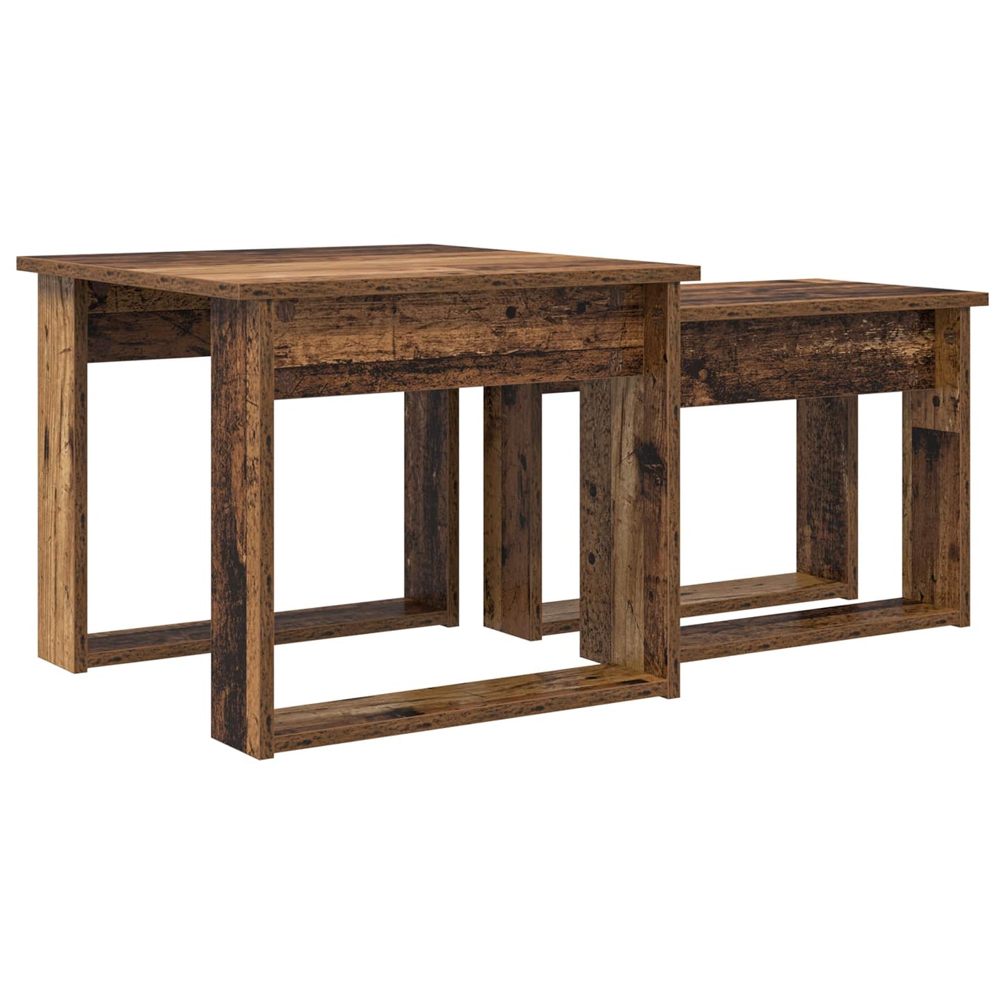 Set di Tavolini da Caffè 2 pcs Legno vecchio Legno multistrato | homemem39