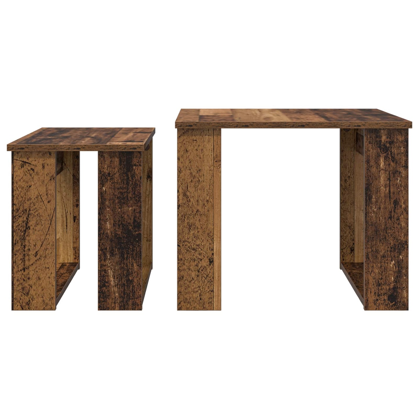 Set di Tavolini da Caffè 2 pcs Legno vecchio Legno multistrato | homemem39