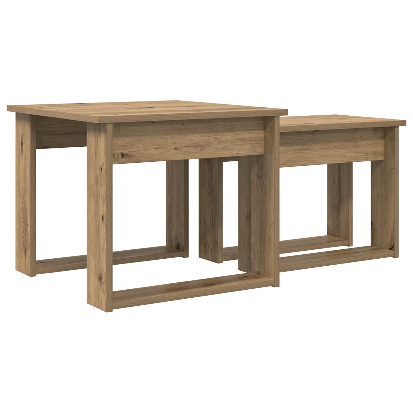 Set di Tavolini da Caffè 2 pcs Rovere artigianale | homemem39