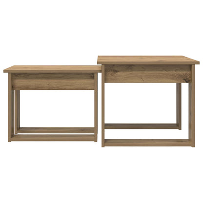 Set di Tavolini da Caffè 2 pcs Rovere artigianale | homemem39