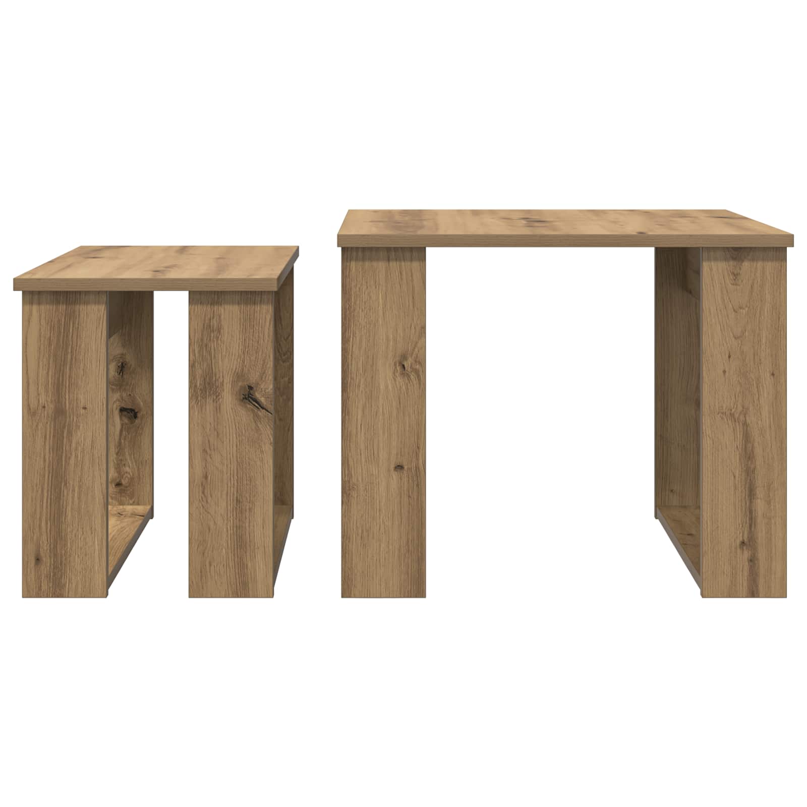 Set di Tavolini da Caffè 2 pcs Rovere artigianale | homemem39