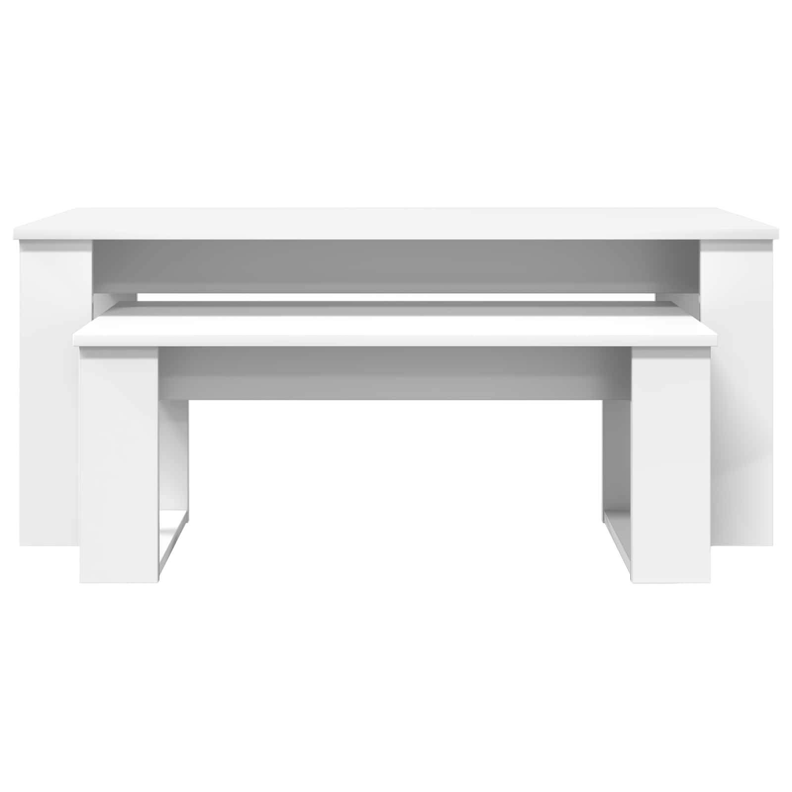 Set di Tavolini da Caffè 2 pcs Bianco Legno multistrato | homemem39