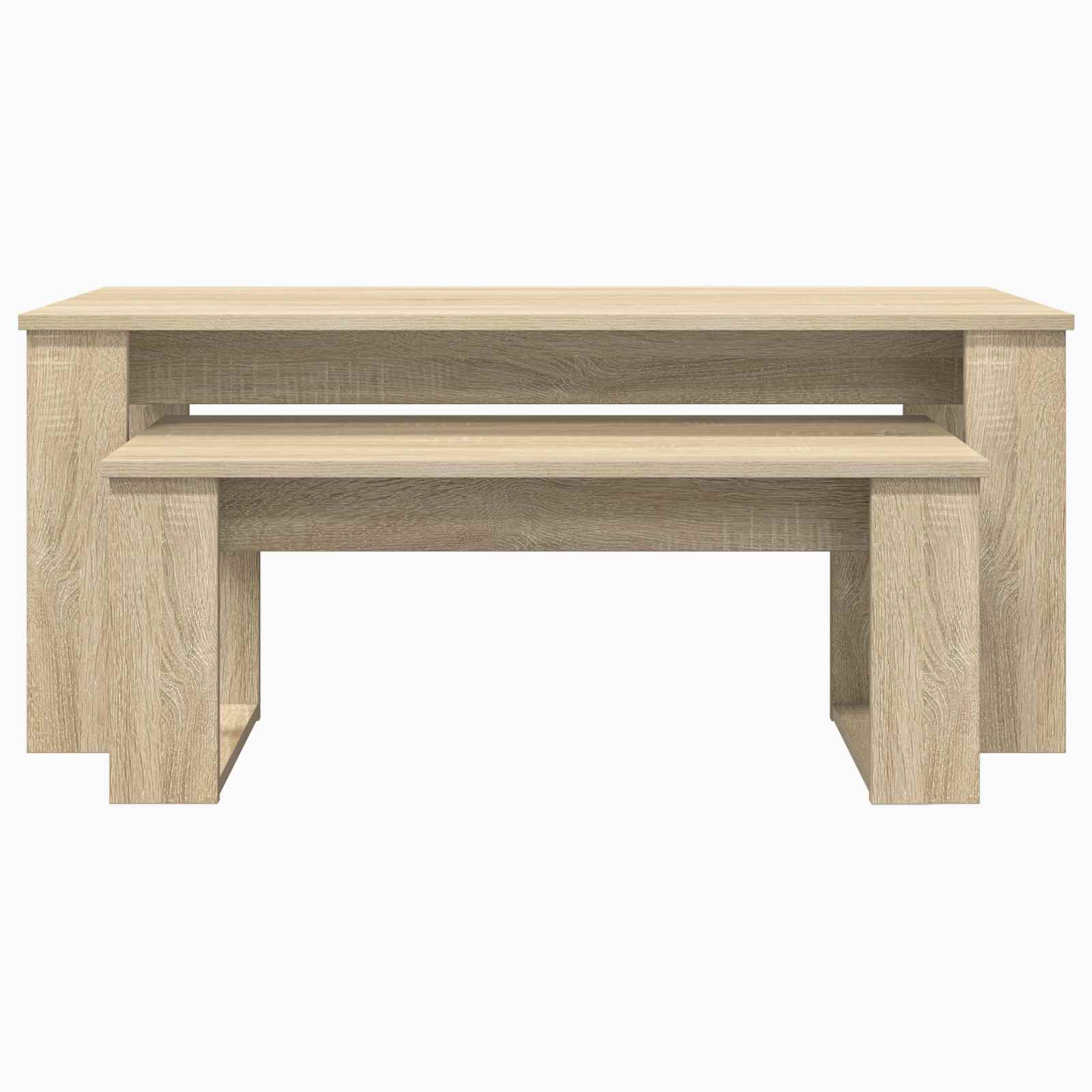 Set di Tavolini da Caffè 2 pcs Rovere Sonoma Legno multistrato | homemem39