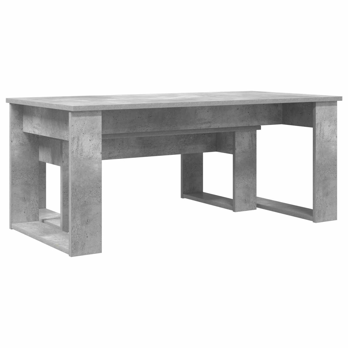 Set di Tavolini da Caffè 2 pcs Grigio cemento Legno multistrato | homemem39