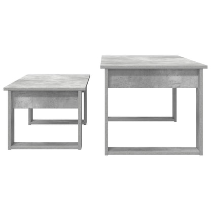 Set di Tavolini da Caffè 2 pcs Grigio cemento Legno multistrato | homemem39