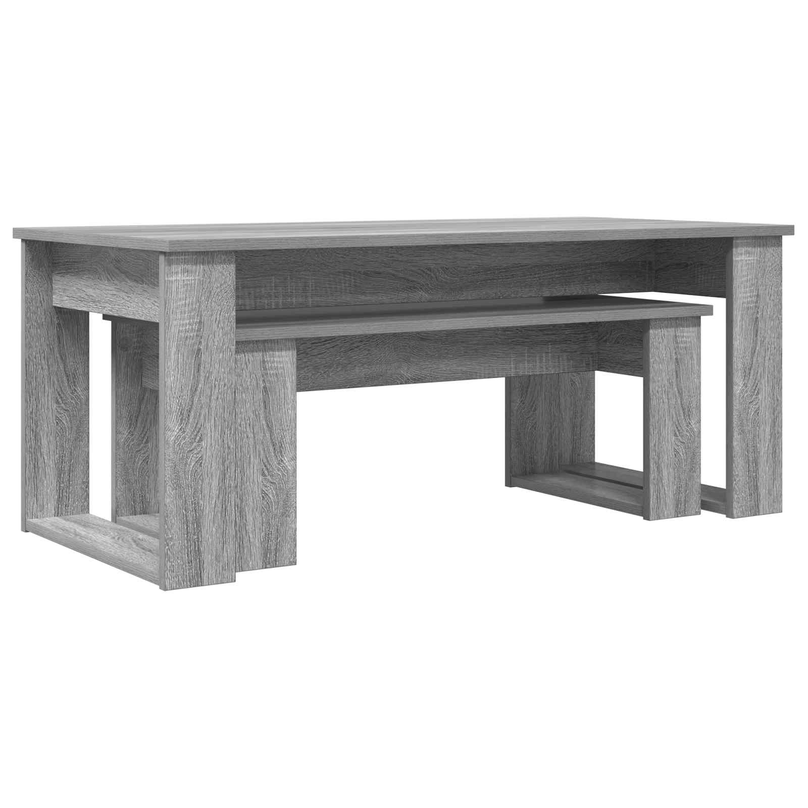 Set di Tavolini da Caffè 2 pcs Grigio Sonoma Legno multistrato | homemem39