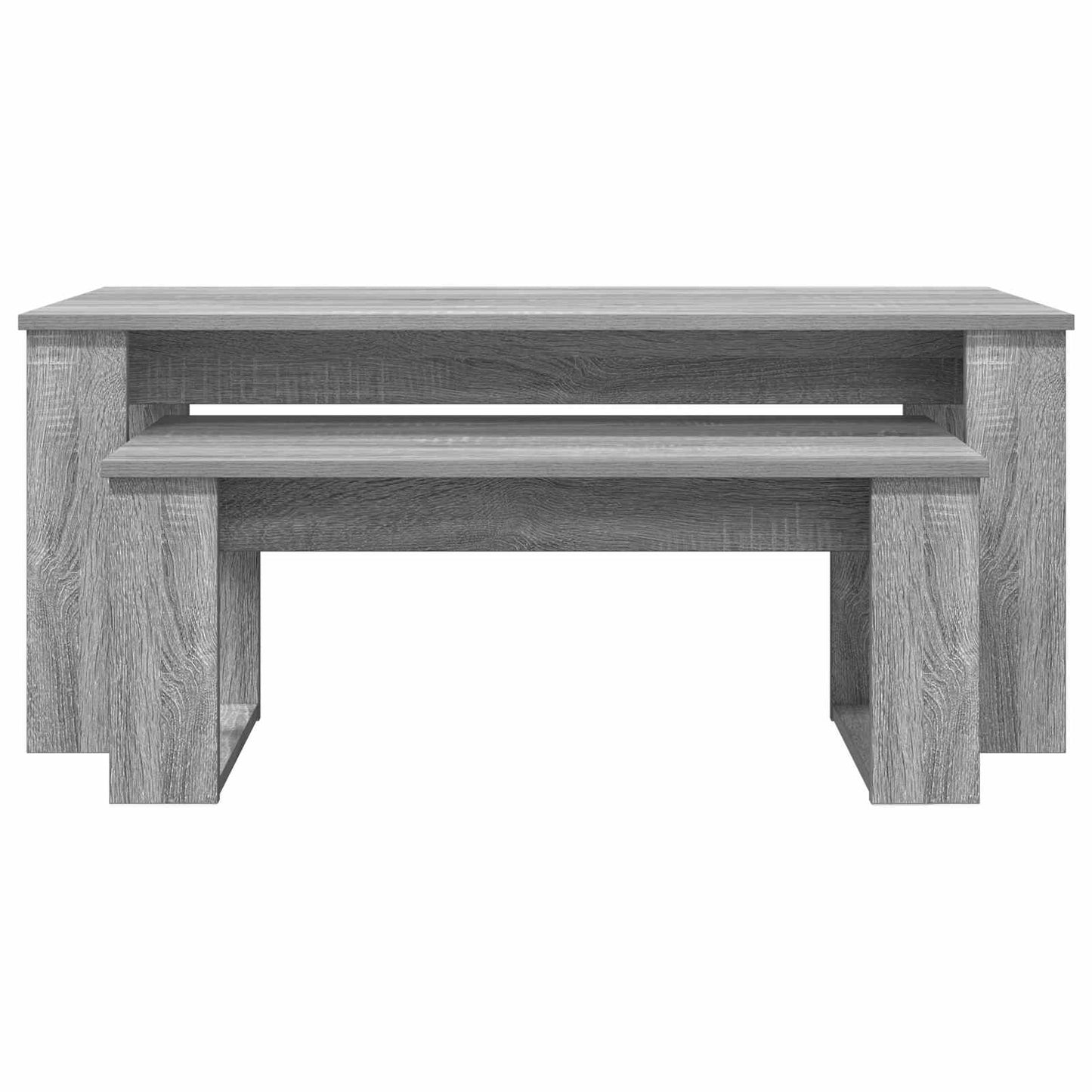Set di Tavolini da Caffè 2 pcs Grigio Sonoma Legno multistrato | homemem39