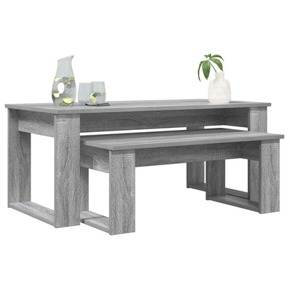 Set di Tavolini da Caffè 2 pcs Grigio Sonoma Legno multistrato | homemem39