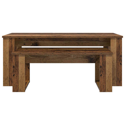 Set di Tavolini da Caffè 2 pcs Legno vecchio Legno multistrato | homemem39