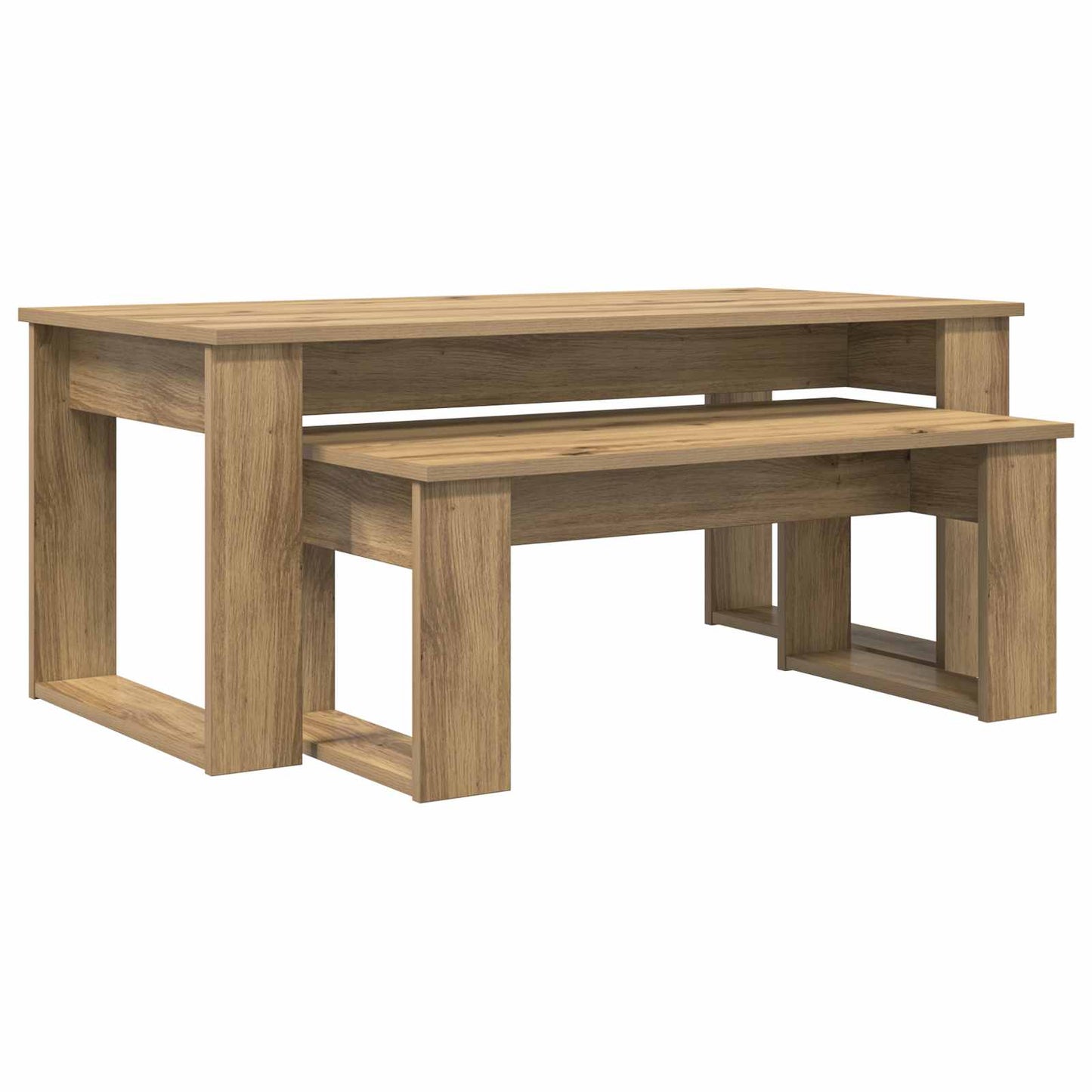 Set di Tavolini da Caffè 2 pcs Rovere artigianale | homemem39