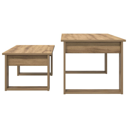 Set di Tavolini da Caffè 2 pcs Rovere artigianale | homemem39