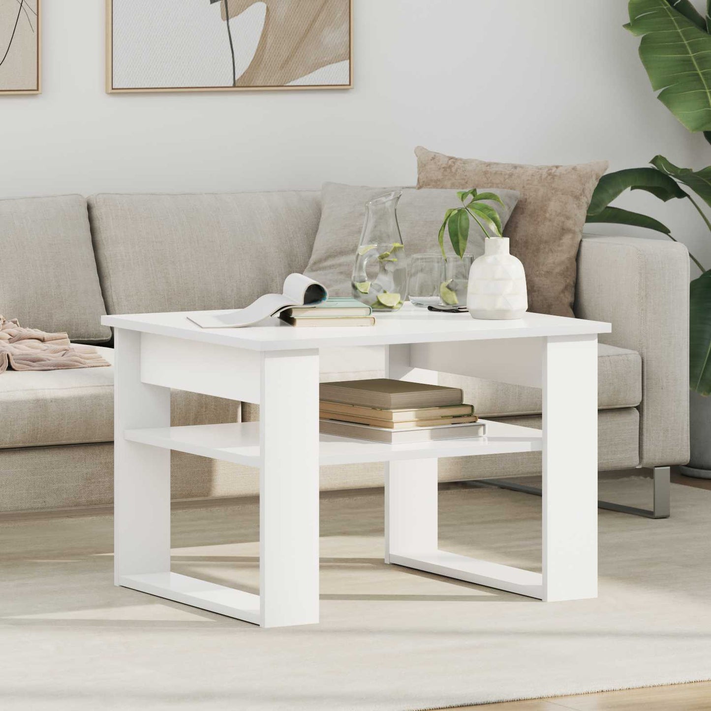 Tavolino da salotto Bianco 64 x 54 x 44 cm Legno multistrato | homemem39