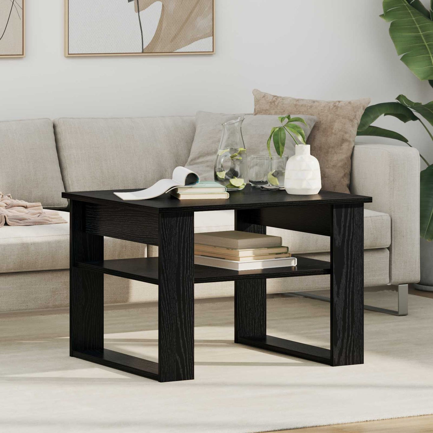 Tavolino da salotto Rovere Nero 64 x 54 x 44 cm | homemem39