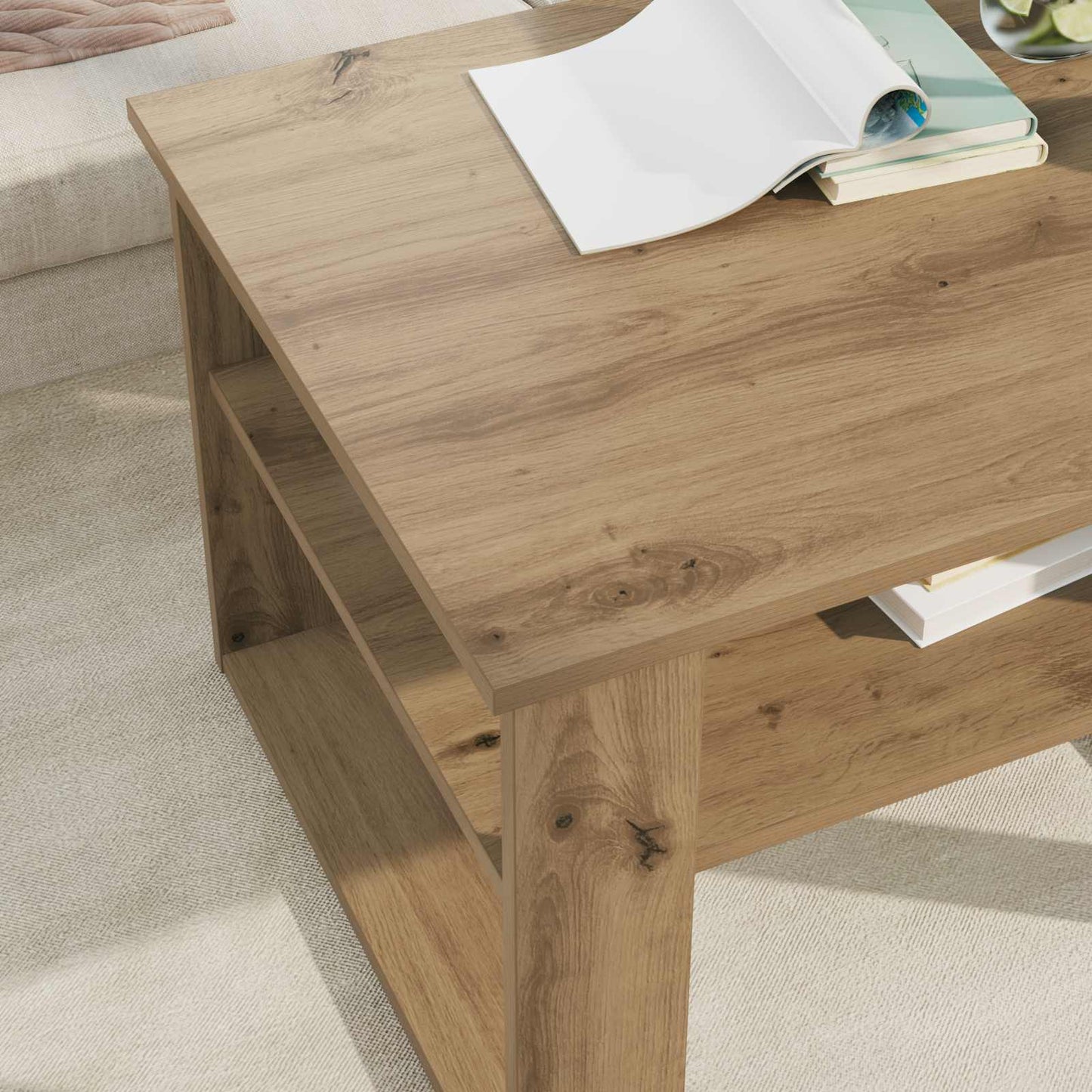 Tavolino da salotto Rovere artigianale 64 x 54 x 44 cm | homemem39