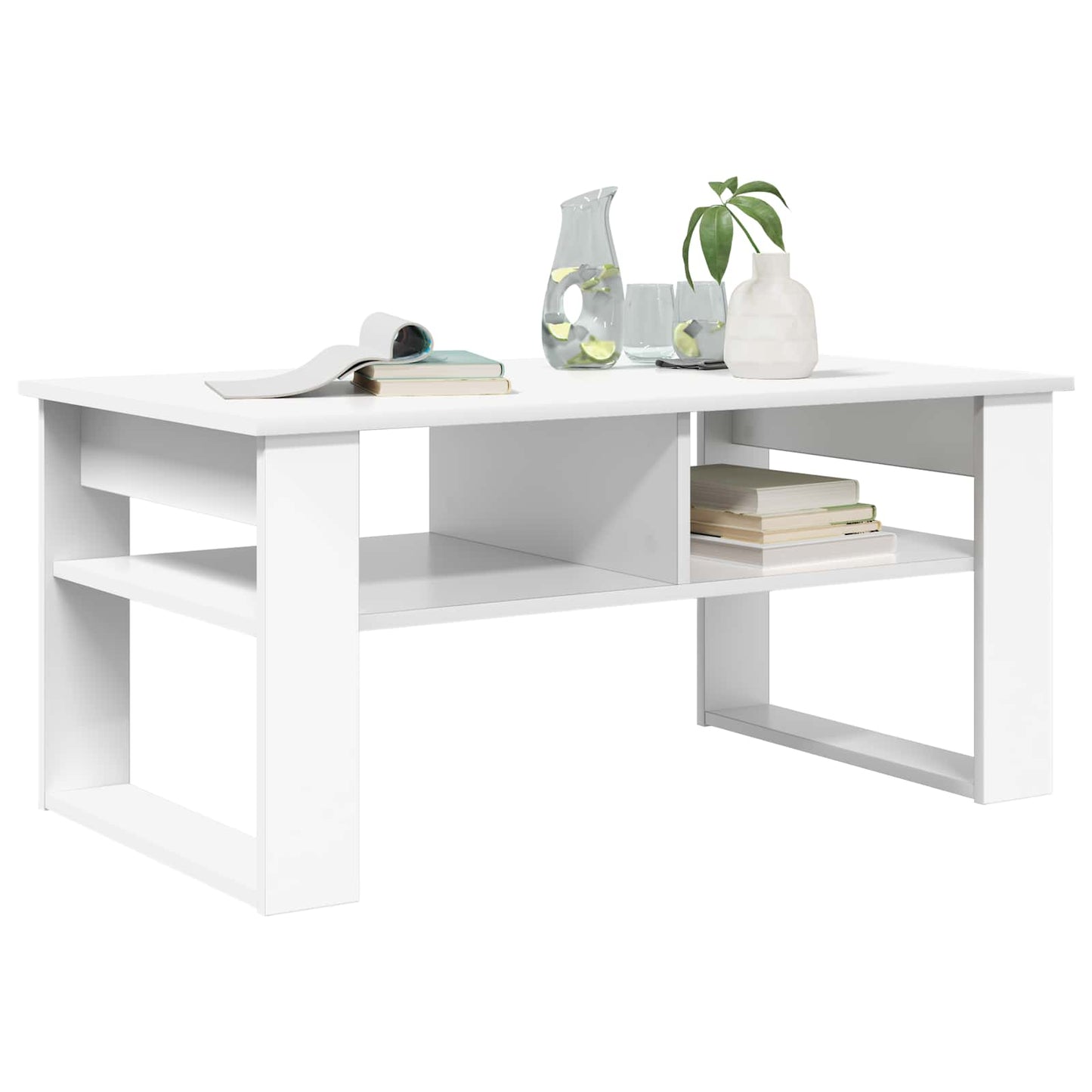 Tavolino da salotto Bianco 96 x 54 x 44 cm Legno multistrato | homemem39