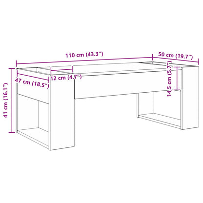 Tavolino da salotto Bianco 110 x 50 x 41 cm Legno multistrato