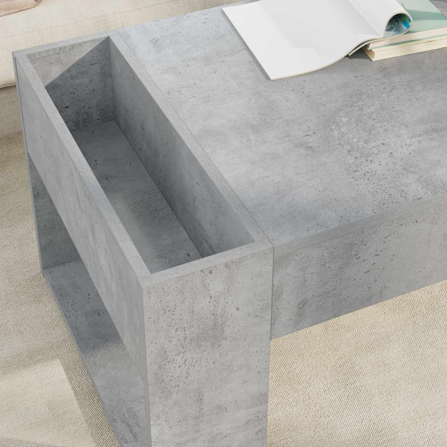 Tavolino da salotto Grigio cemento 110 x 50 x 41 cm | homemem39