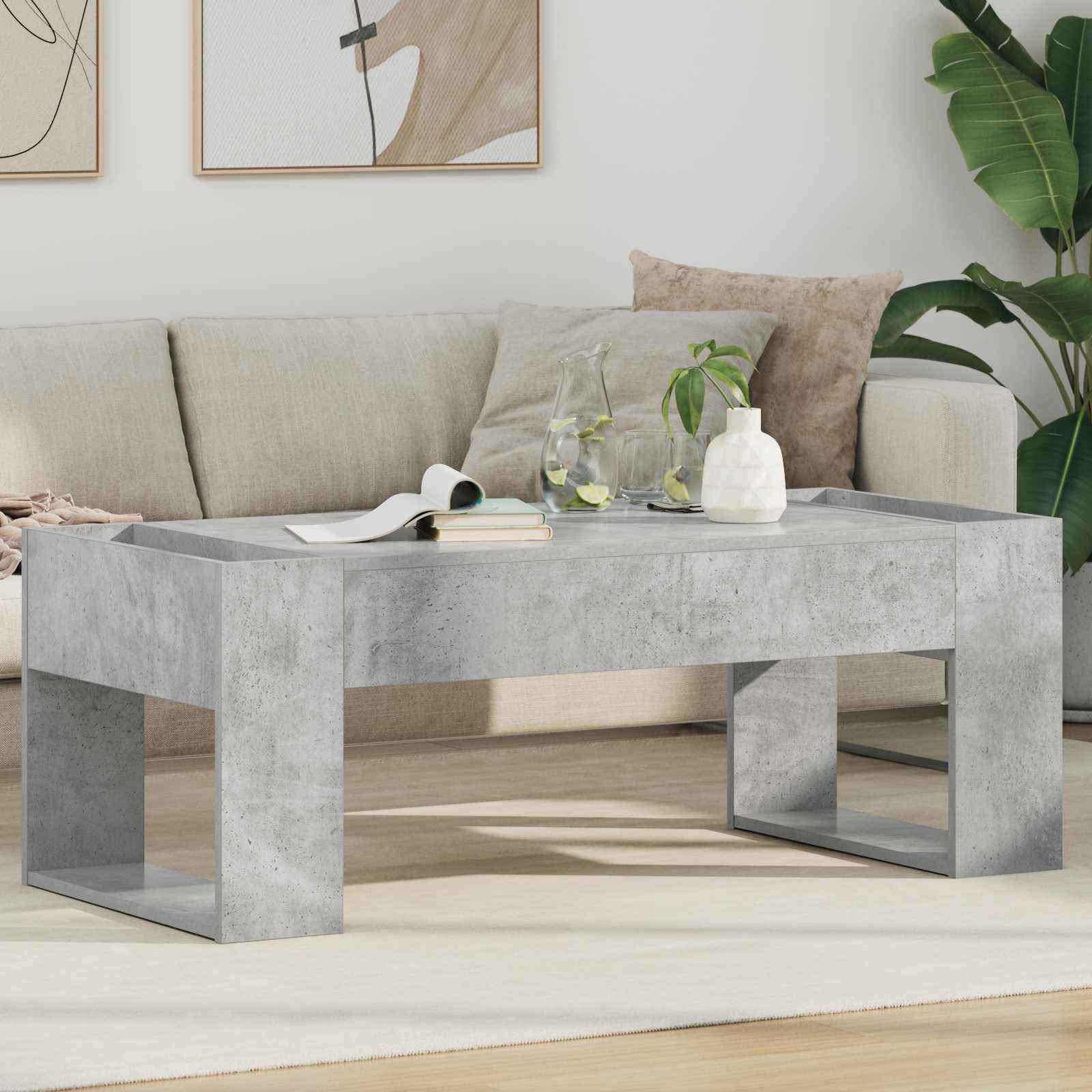 Tavolino da salotto Grigio cemento 110 x 50 x 41 cm | homemem39