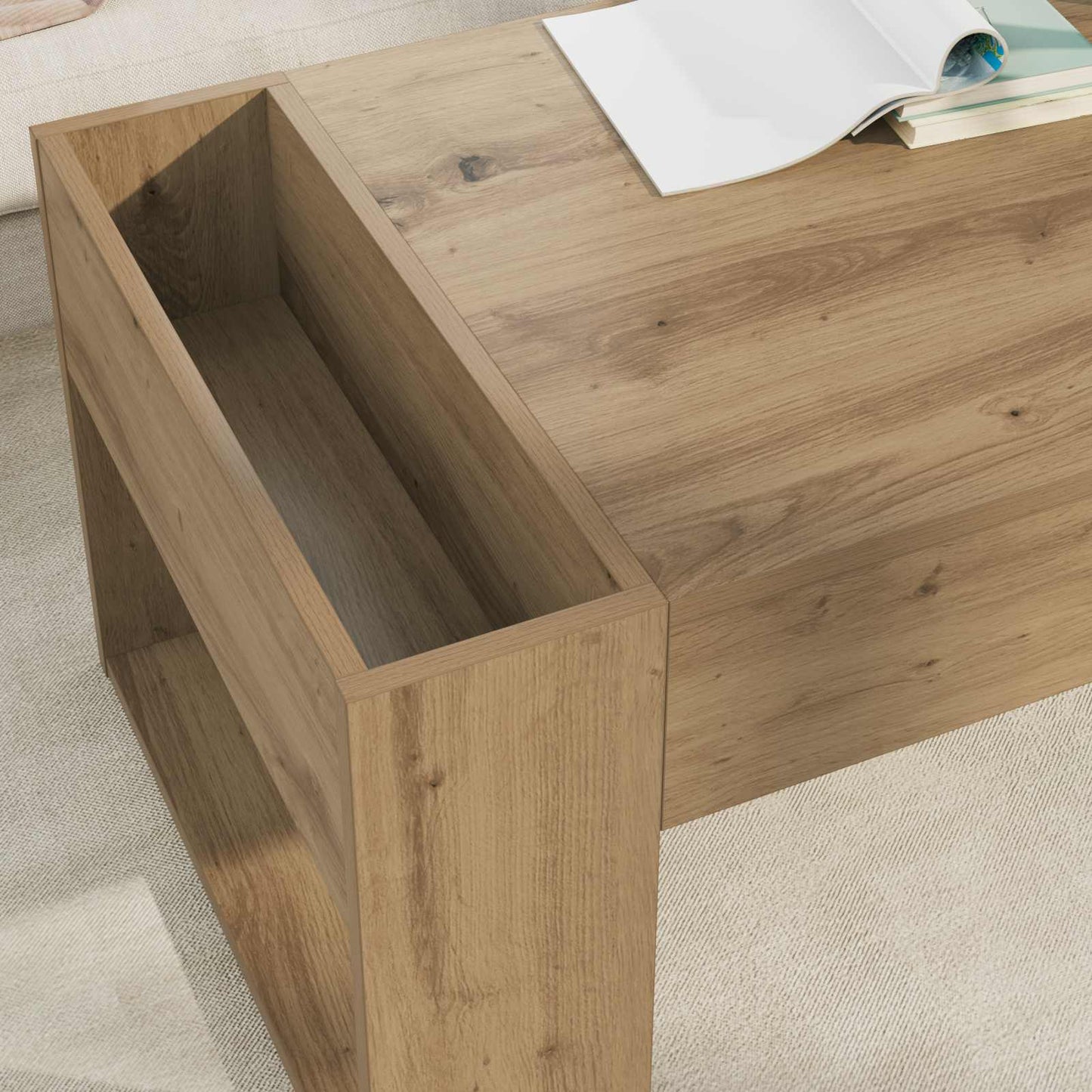Tavolino da salotto Rovere artigianale 110 x 50 x 41 cm | homemem39