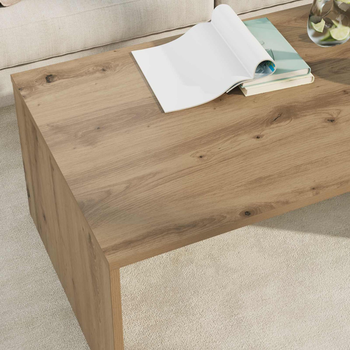 Tavolino da salotto Rovere artigianale 95 x 50 x 34 cm | homemem39