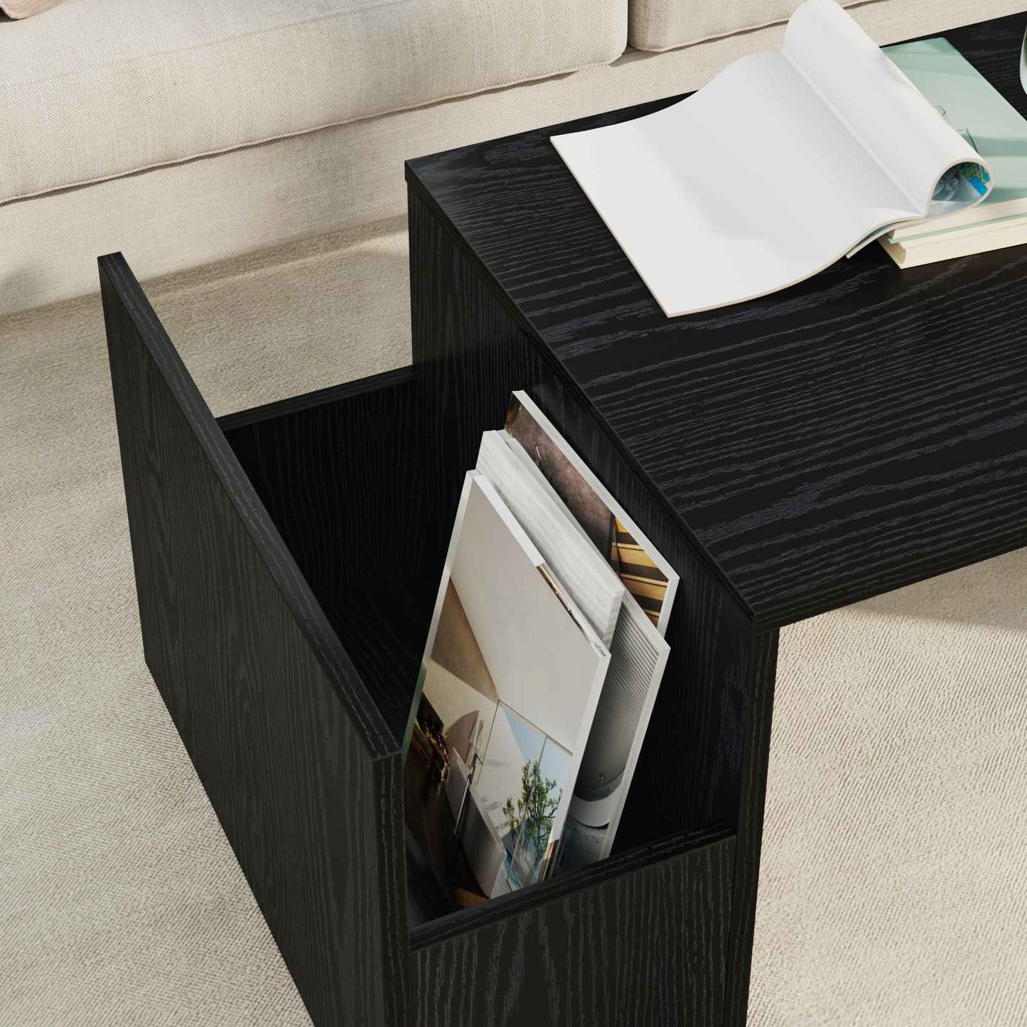 Tavolino da salotto Rovere Nero 90 x 45 x 35 cm | homemem39