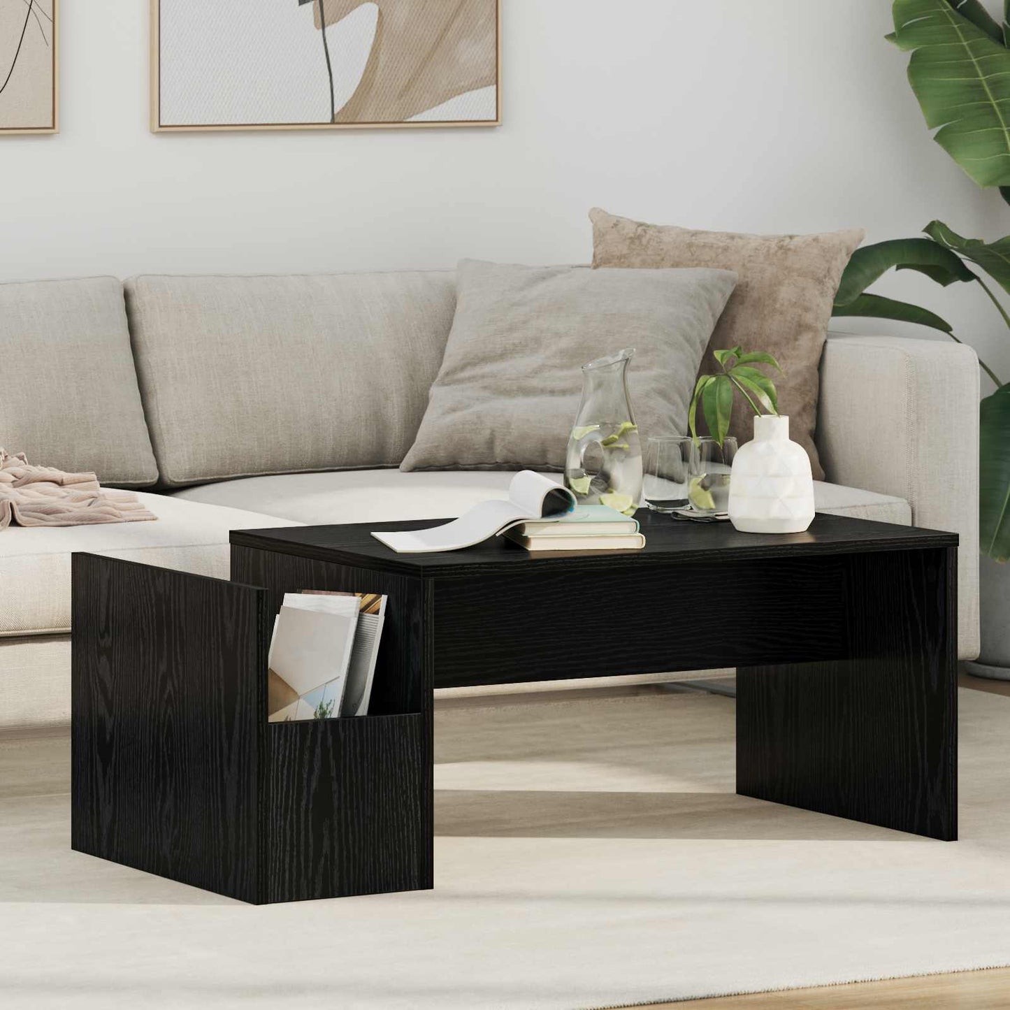 Tavolino da salotto Rovere Nero 90 x 45 x 35 cm | homemem39