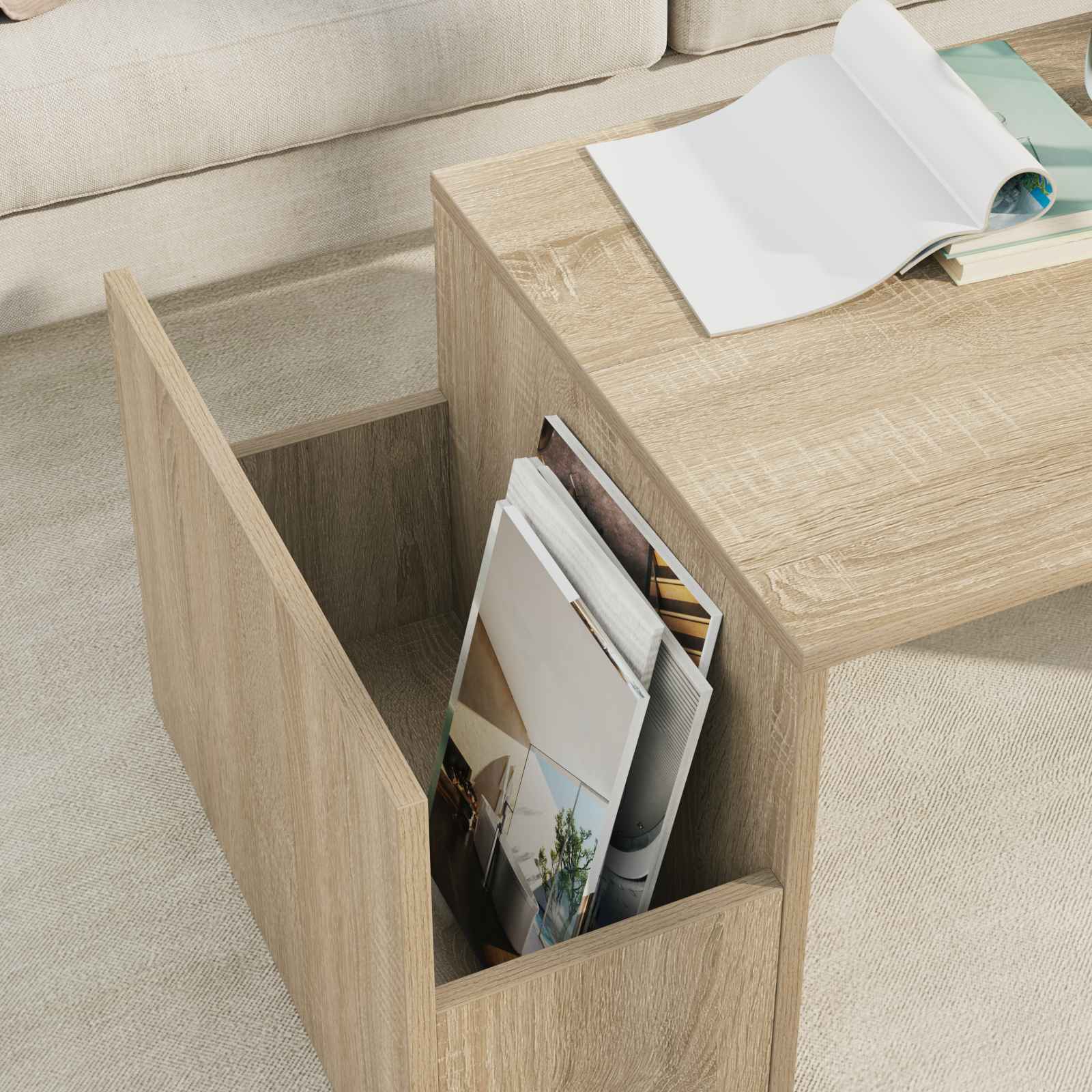 Tavolino da salotto Rovere Sonoma 90 x 45 x 35 cm | homemem39