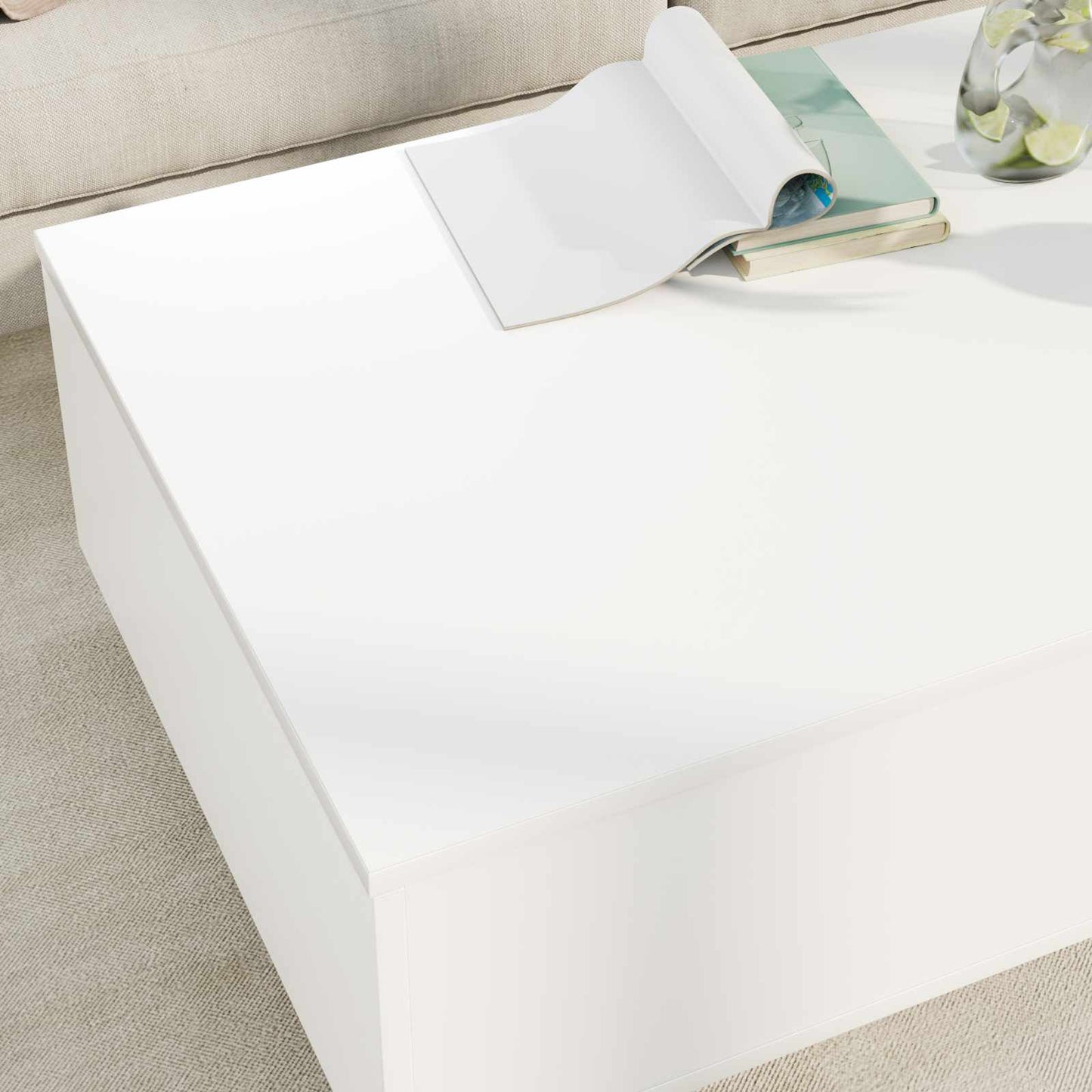 Tavolino da salotto Bianco 95 x 55 x 31 cm Legno multistrato | homemem39