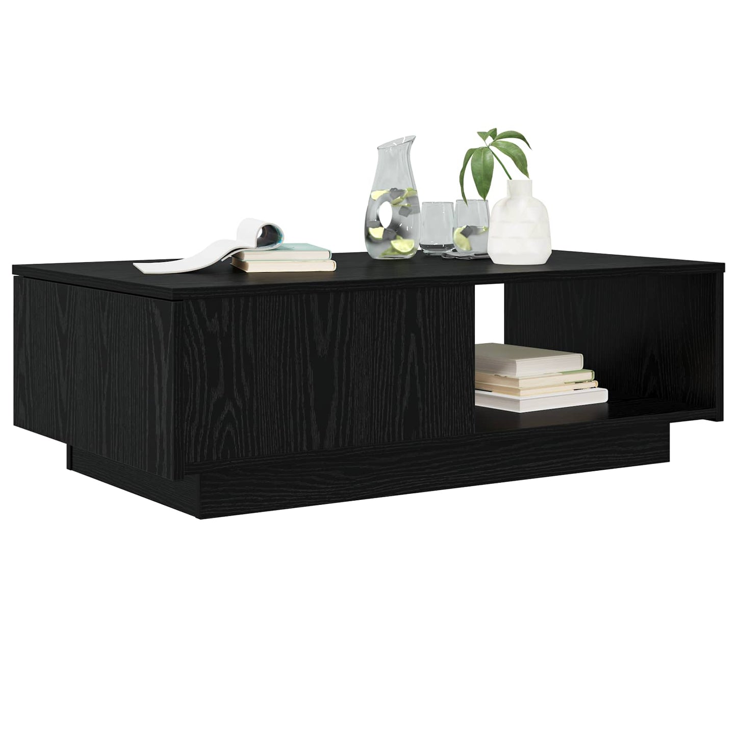 Tavolino da salotto con cassetto Rovere Nero 95 x 55 x 31 cm | homemem39