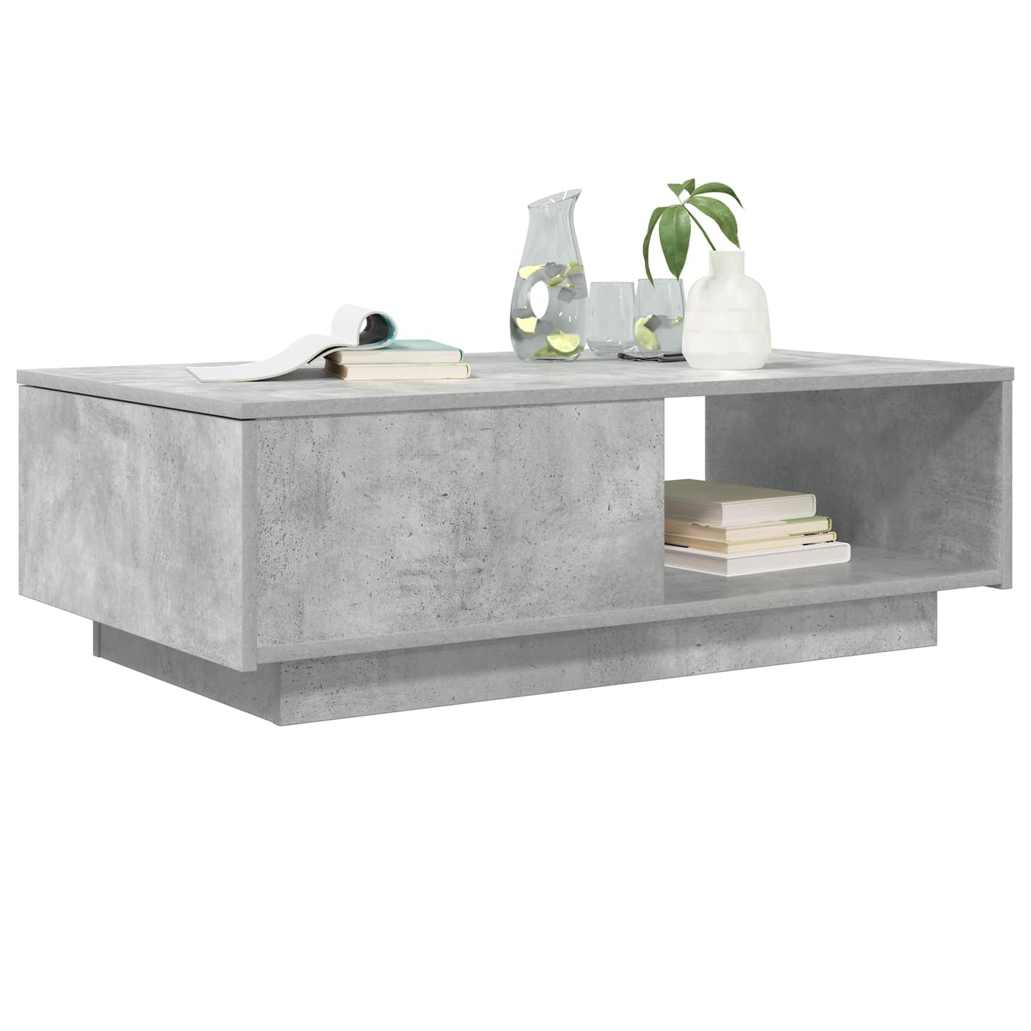 Tavolino da salotto con cassetto Grigio cemento 95 x 55 x 31 cm | homemem39