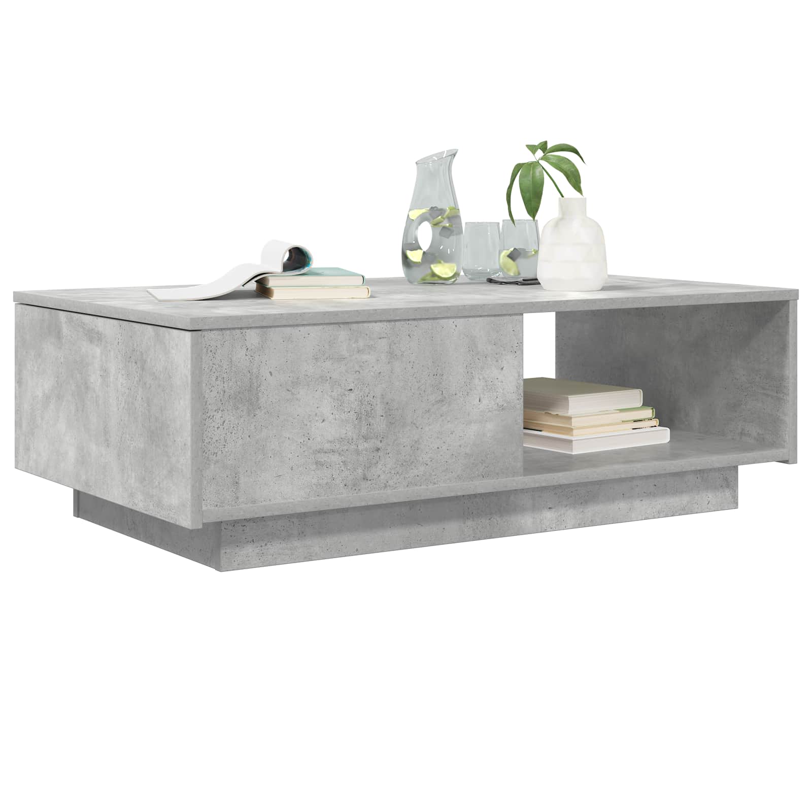 Tavolino da salotto con cassetto Grigio cemento 95 x 55 x 31 cm | homemem39