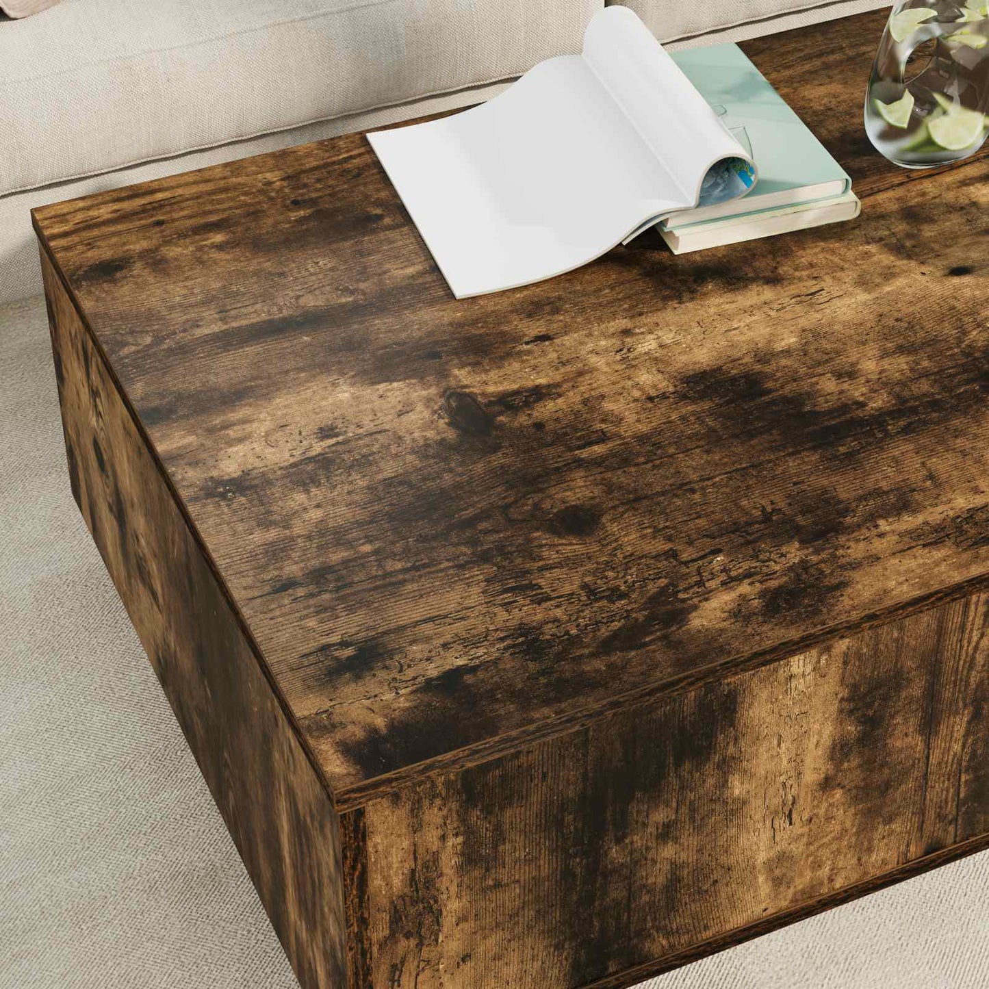 Tavolino da salotto con cassetto Rovere fumé 95 x 55 x 31 cm | homemem39