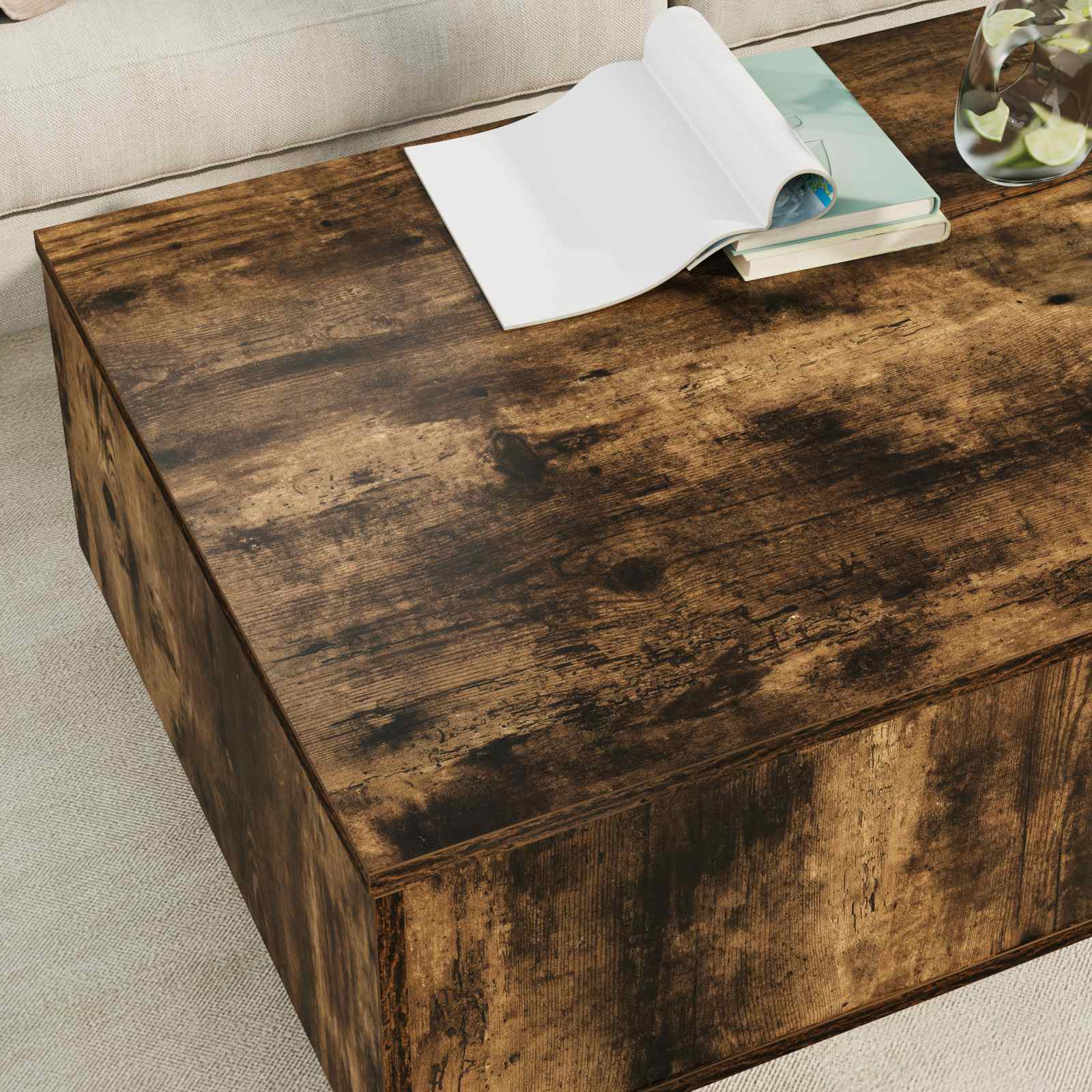 Tavolino da salotto con cassetto Rovere fumé 95 x 55 x 31 cm | homemem39