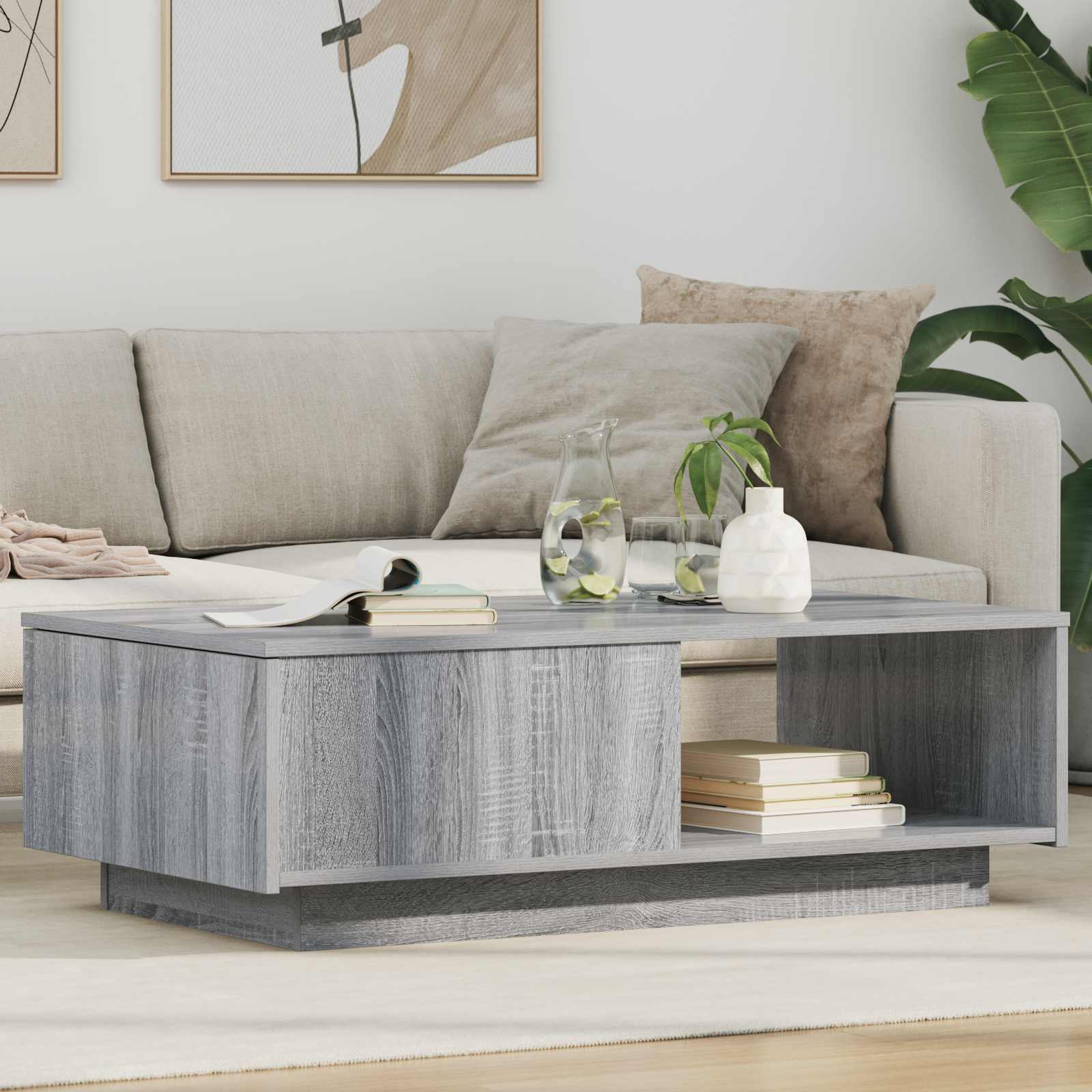 Tavolino da salotto con cassetto Grigio Sonoma 95 x 55 x 31 cm | homemem39