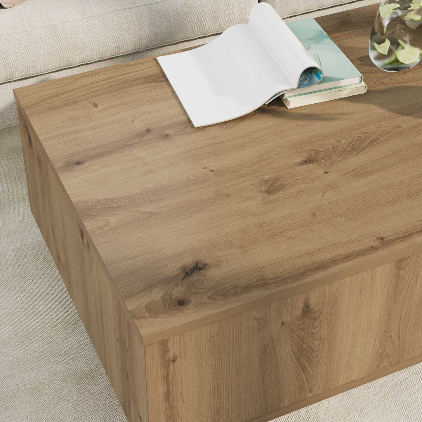 Tavolino da salotto Rovere artigianale 95 x 55 x 31 cm | homemem39