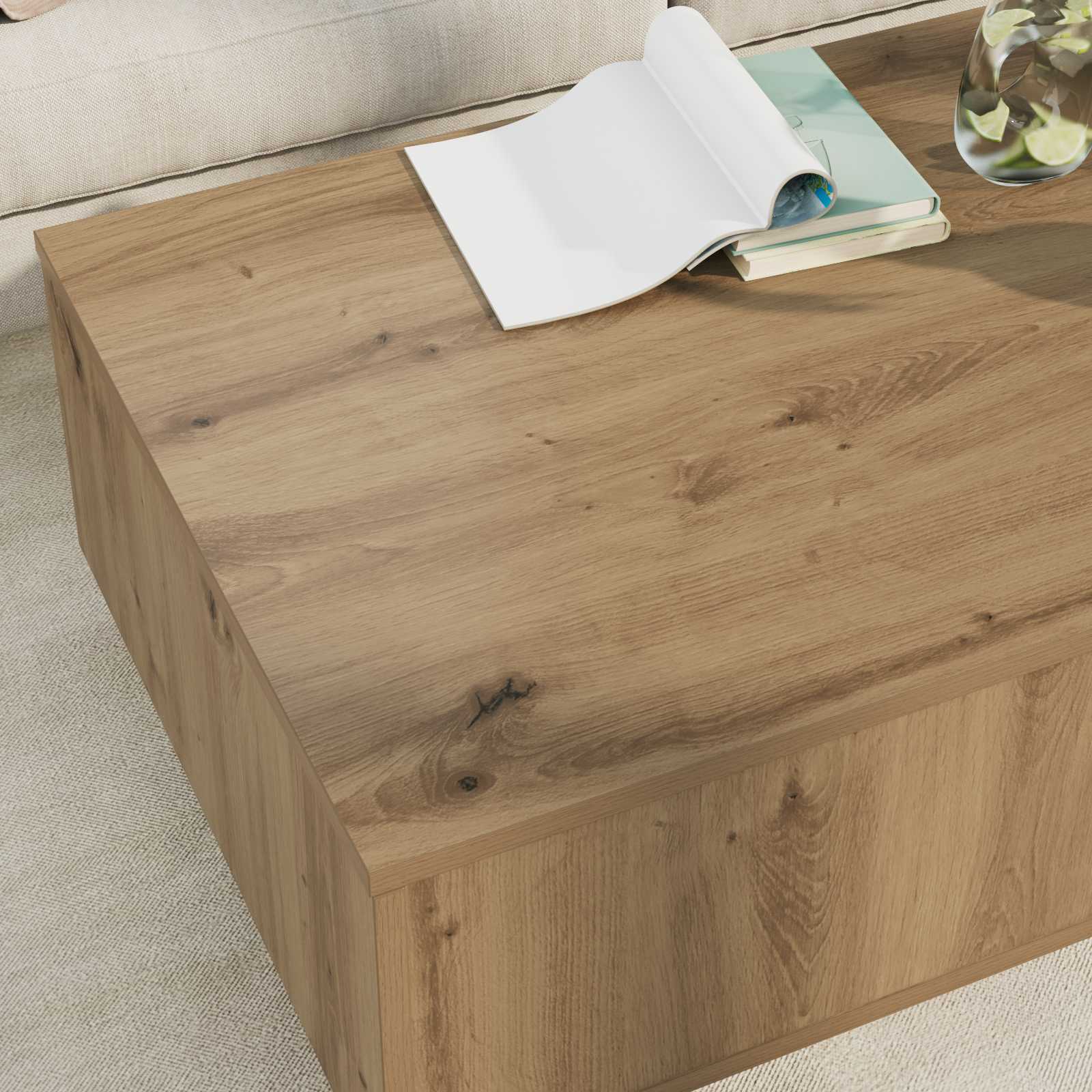 Tavolino da salotto Rovere artigianale 95 x 55 x 31 cm | homemem39