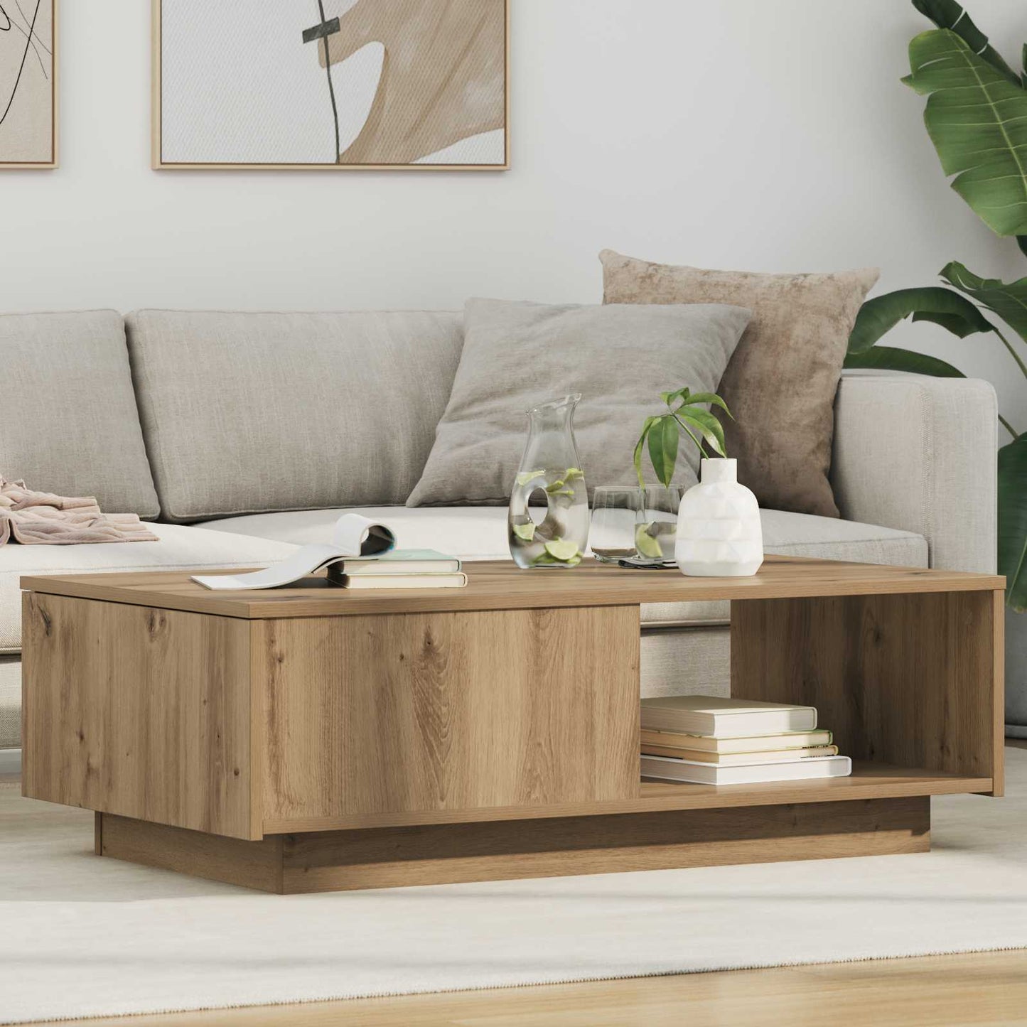 Tavolino da salotto Rovere artigianale 95 x 55 x 31 cm | homemem39