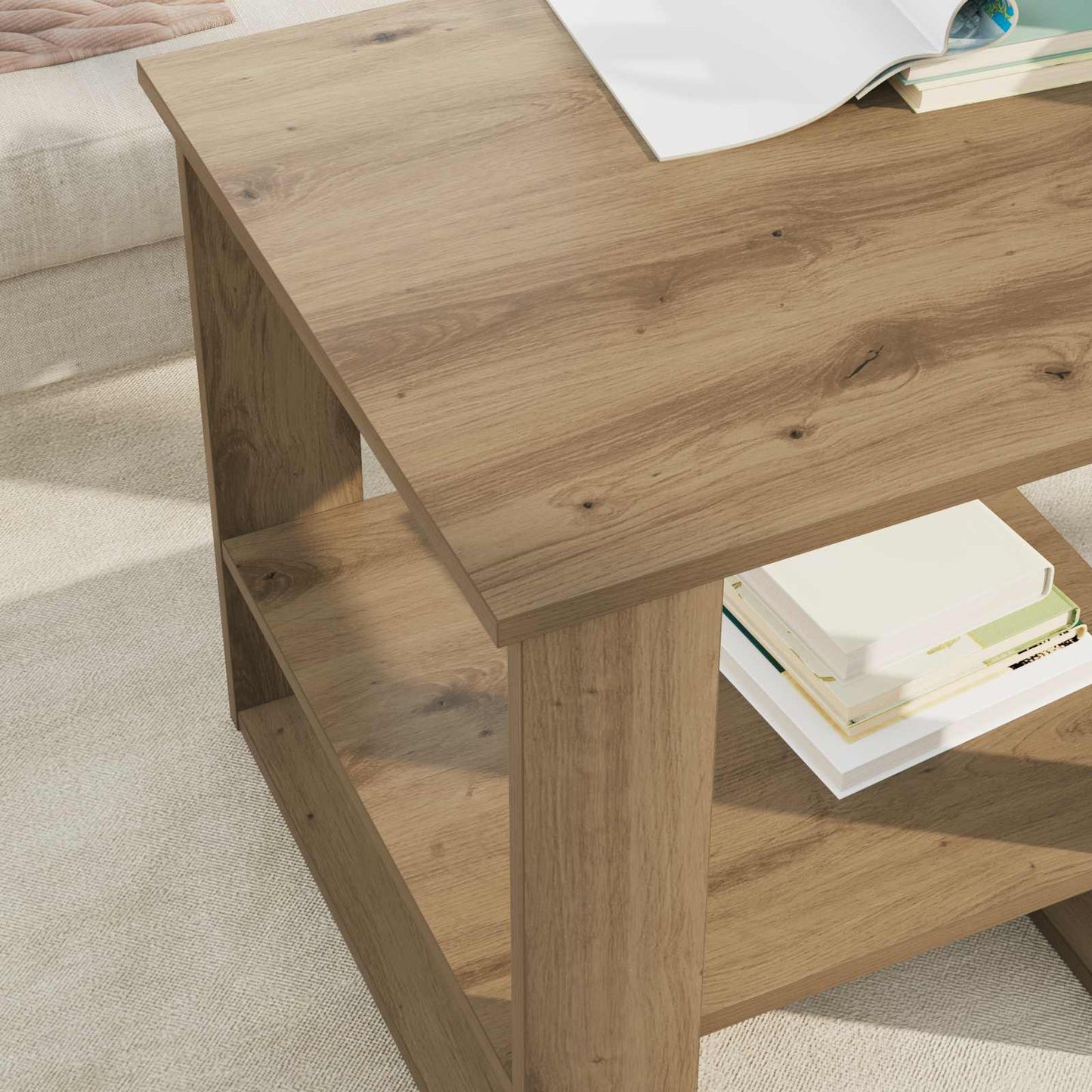 Tavolino da salotto Rovere artigianale 51 x 50 x 50 cm | homemem39