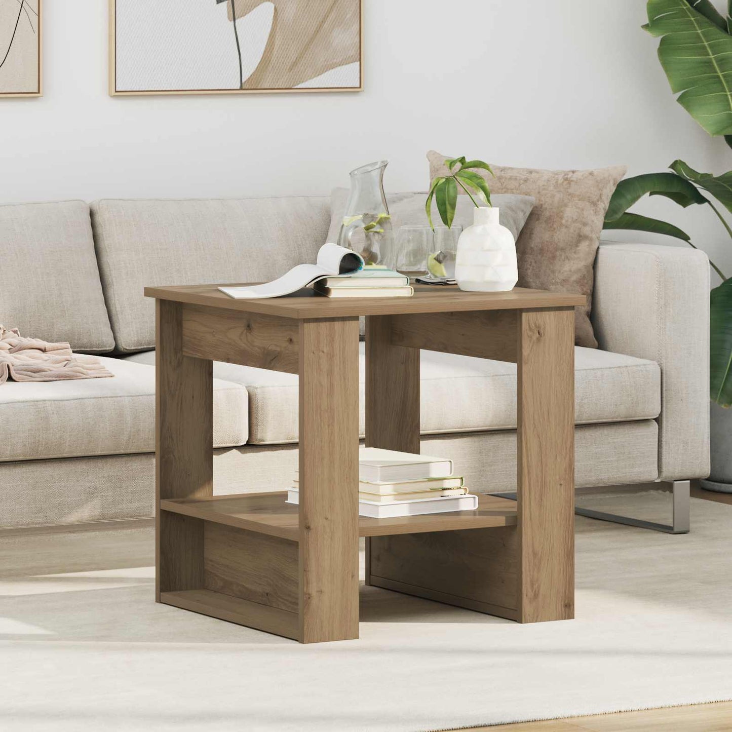 Tavolino da salotto Rovere artigianale 51 x 50 x 50 cm | homemem39
