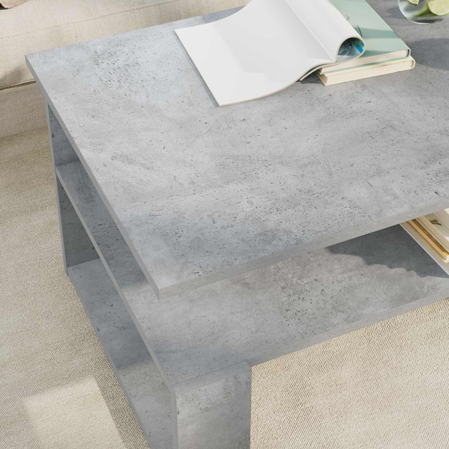 Tavolino da salotto Grigio cemento 90 x 50 x 40 cm | homemem39