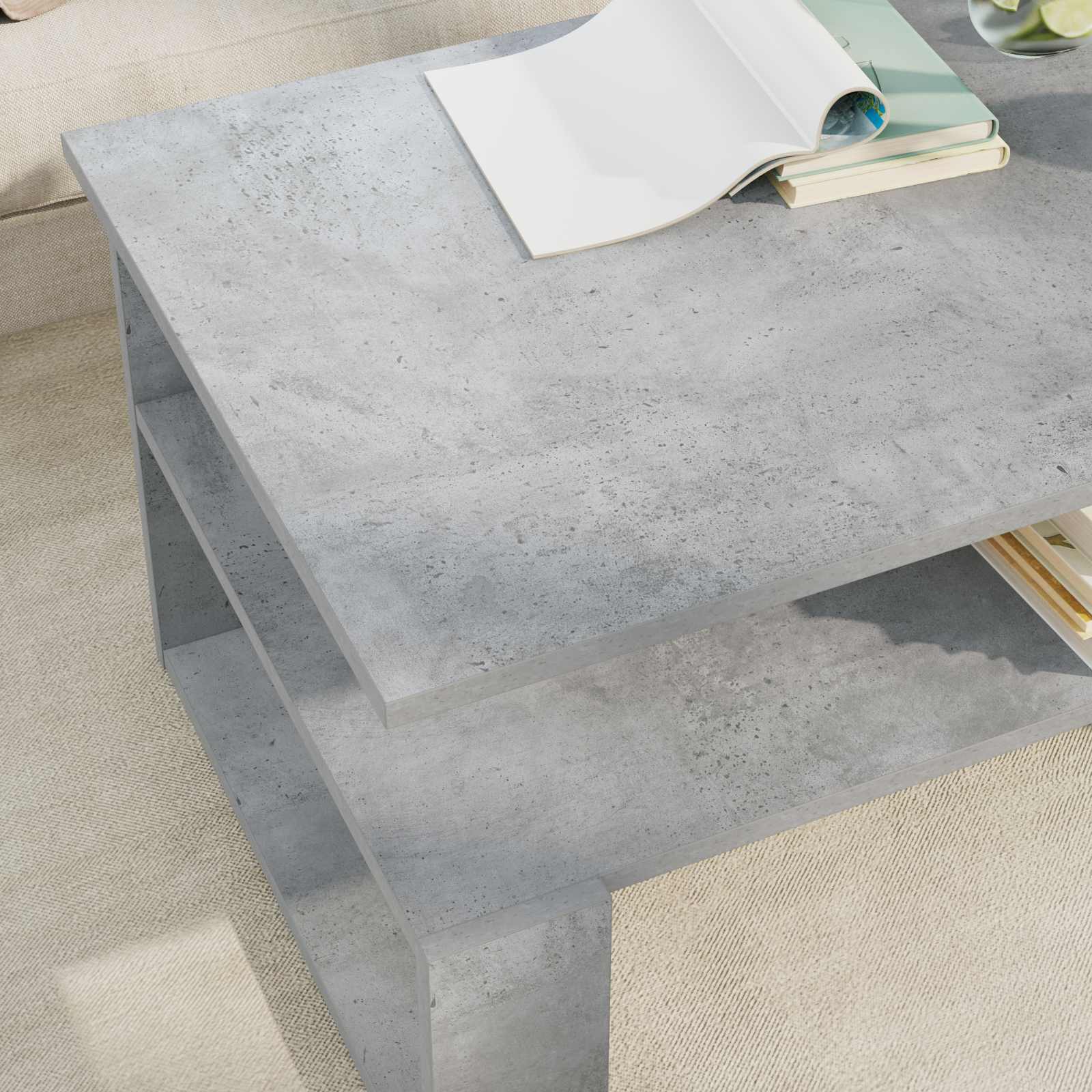Tavolino da salotto Grigio cemento 90 x 50 x 40 cm | homemem39
